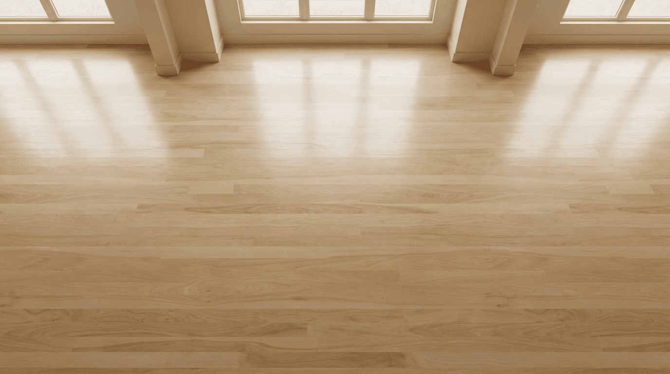 Bright living room with new hardwood flooring and natural light