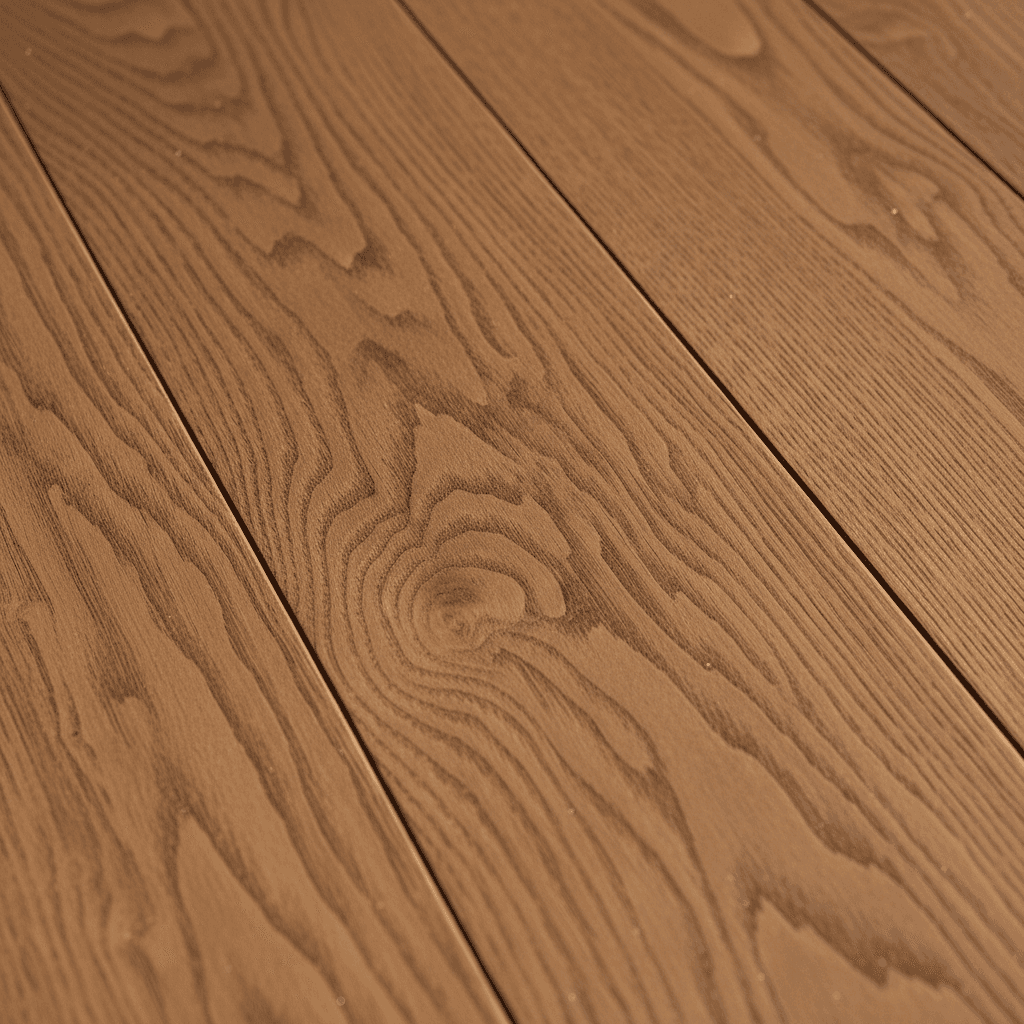 Close-up of embossed vinyl plank grain texture